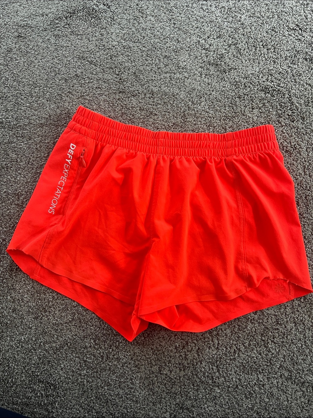 Athleta Girl Bright Orange Allyson Felix Girls' Athletic Shorts with Side Zip